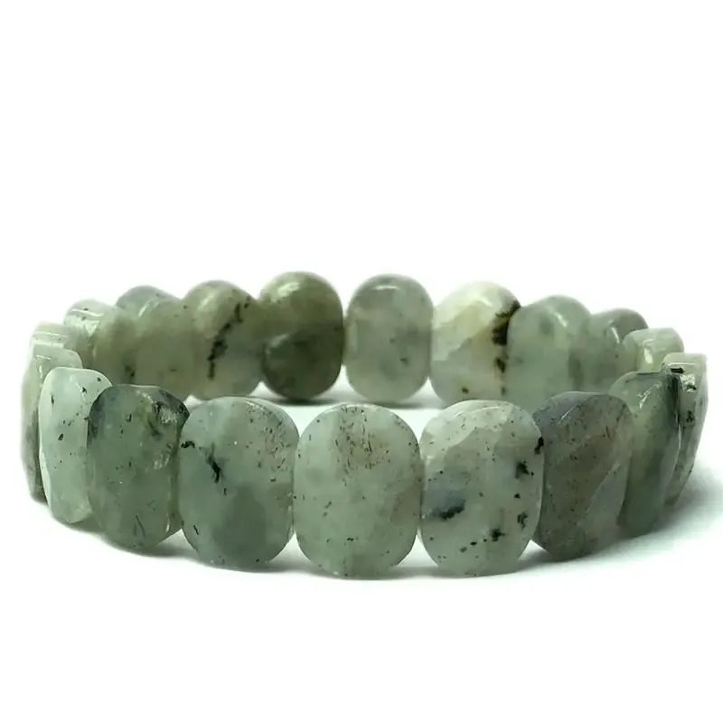 Natural 10x15mm Faceted Flashing Stone Beads Bracelets Handmade Reiki Healing Meditation Bangles Elastic Rope Couple Jewelry