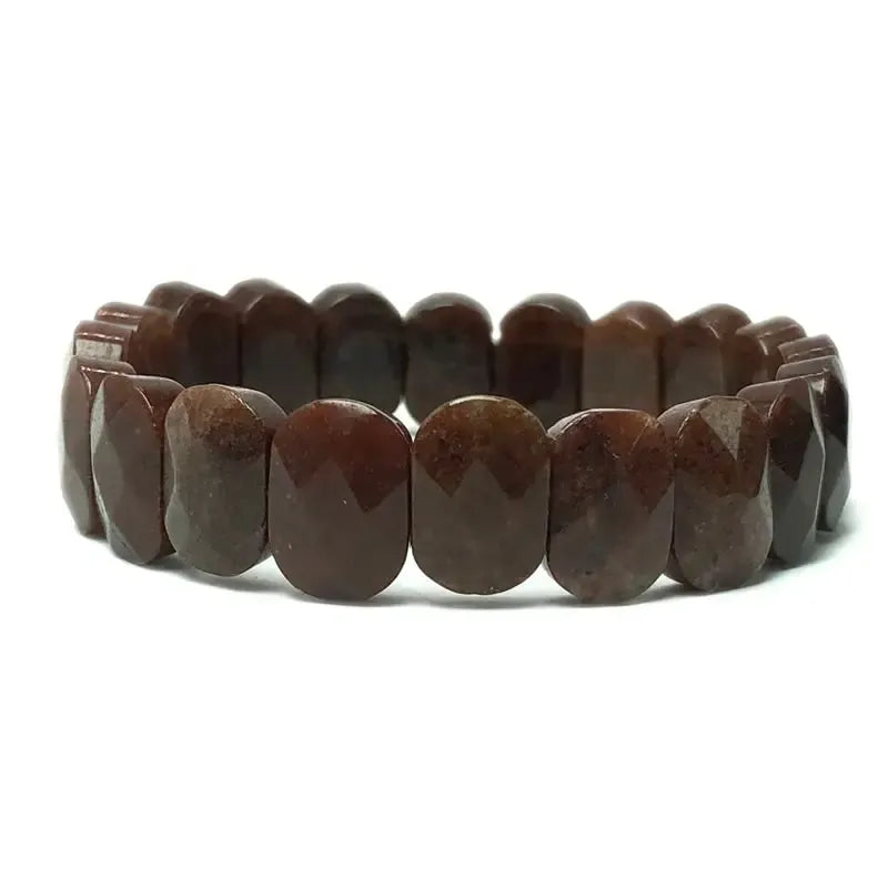 Natural 10x15mm Faceted Flashing Stone Beads Bracelets Handmade Reiki Healing Meditation Bangles Elastic Rope Couple Jewelry