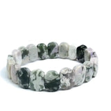 Natural 10x15mm Faceted Flashing Stone Beads Bracelets Handmade Reiki Healing Meditation Bangles Elastic Rope Couple Jewelry