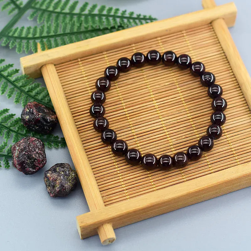 Natural 5A Garnet Stone Femme Wine Red Bead Bracelet Men Bangle Women Jewelry Lucky Energy Healing Bracelet Valentine's Day Gift