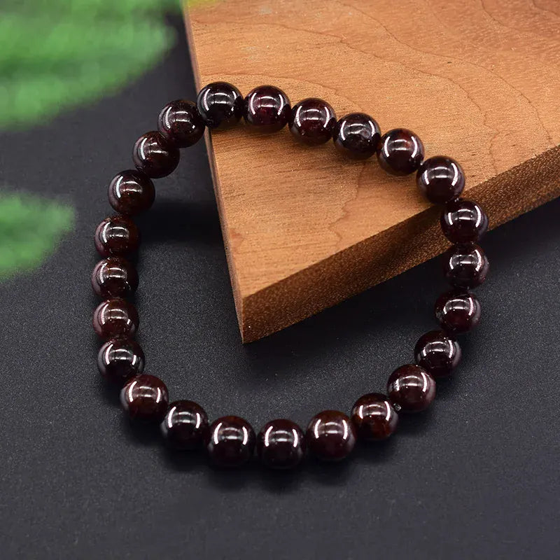 Natural 5A Garnet Stone Femme Wine Red Bead Bracelet Men Bangle Women Jewelry Lucky Energy Healing Bracelet Valentine's Day Gift
