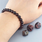 Natural 5A Garnet Stone Femme Wine Red Bead Bracelet Men Bangle Women Jewelry Lucky Energy Healing Bracelet Valentine's Day Gift