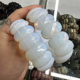 Natural Amethyst Gemstone Bracelet Natural Energy Stone Bangle Gemstone Jewelry for Woman Birthstone for Aquarius for Gift
