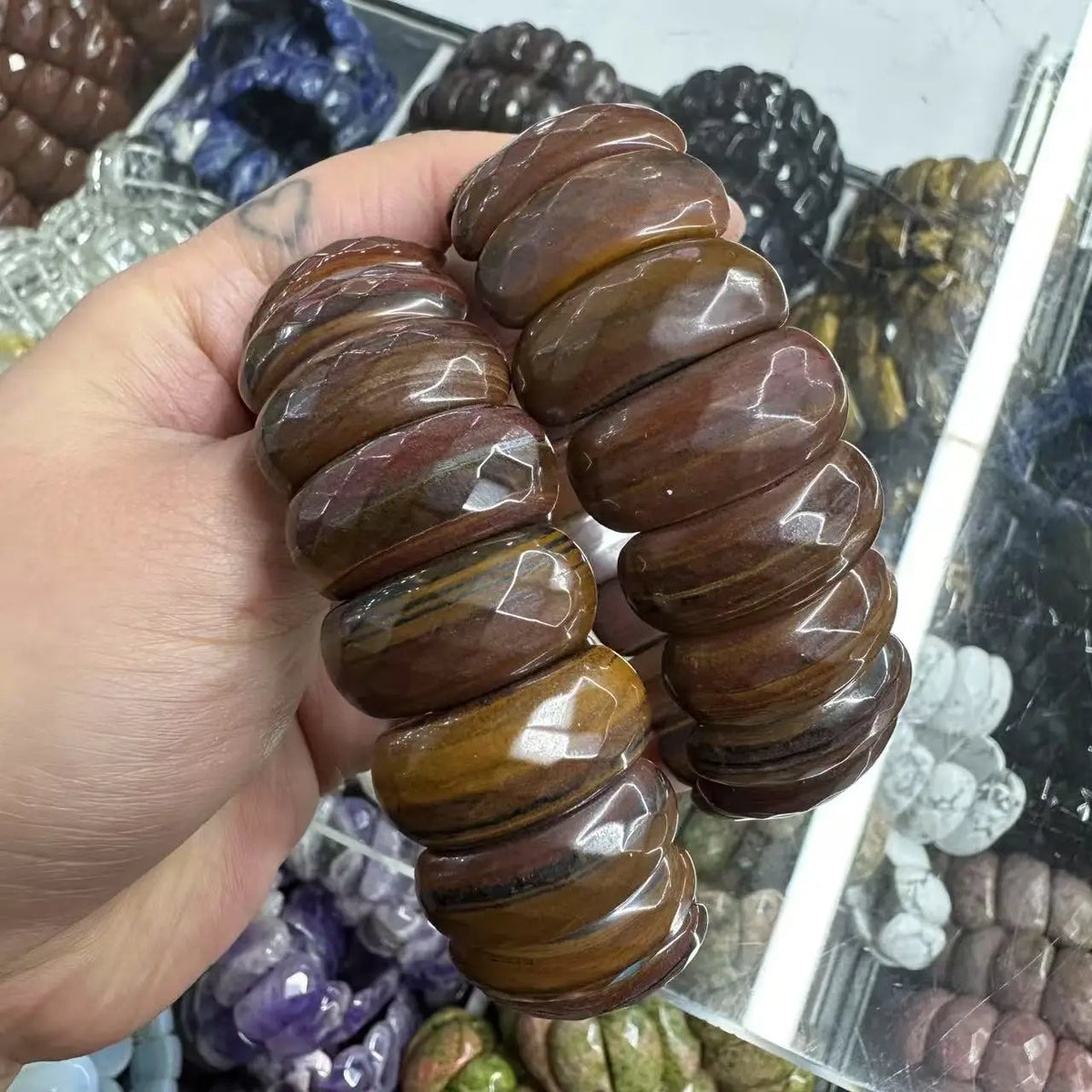 Natural Amethyst Gemstone Bracelet Natural Energy Stone Bangle Gemstone Jewelry for Woman Birthstone for Aquarius for Gift