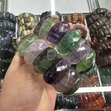 Natural Amethyst Gemstone Bracelet Natural Energy Stone Bangle Gemstone Jewelry for Woman Birthstone for Aquarius for Gift