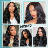 Natural Black Human Hair Wigs 1B Body Wave 200% Density 46 Inches 360 5x5 Closure 13x6 13x4 HD Transparent Invisible Lace Frontal Wig For Women Brazilian Hair Pre Plucked Pre Cut Lace Pre Bleached Knots Pre Styled