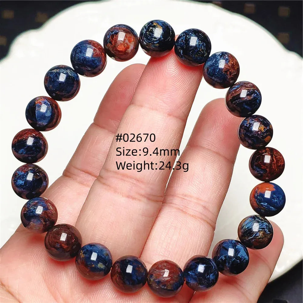 Natural Blue Pietersite Round Beads Bracelet Jewelry 12.5mm Fire Pietersite Namibia Fire Pietersite Rare Stone Beads AAAAAA