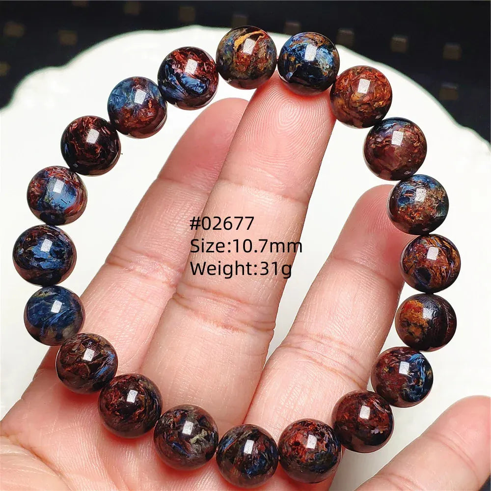 Natural Blue Pietersite Round Beads Bracelet Jewelry 12.5mm Fire Pietersite Namibia Fire Pietersite Rare Stone Beads AAAAAA