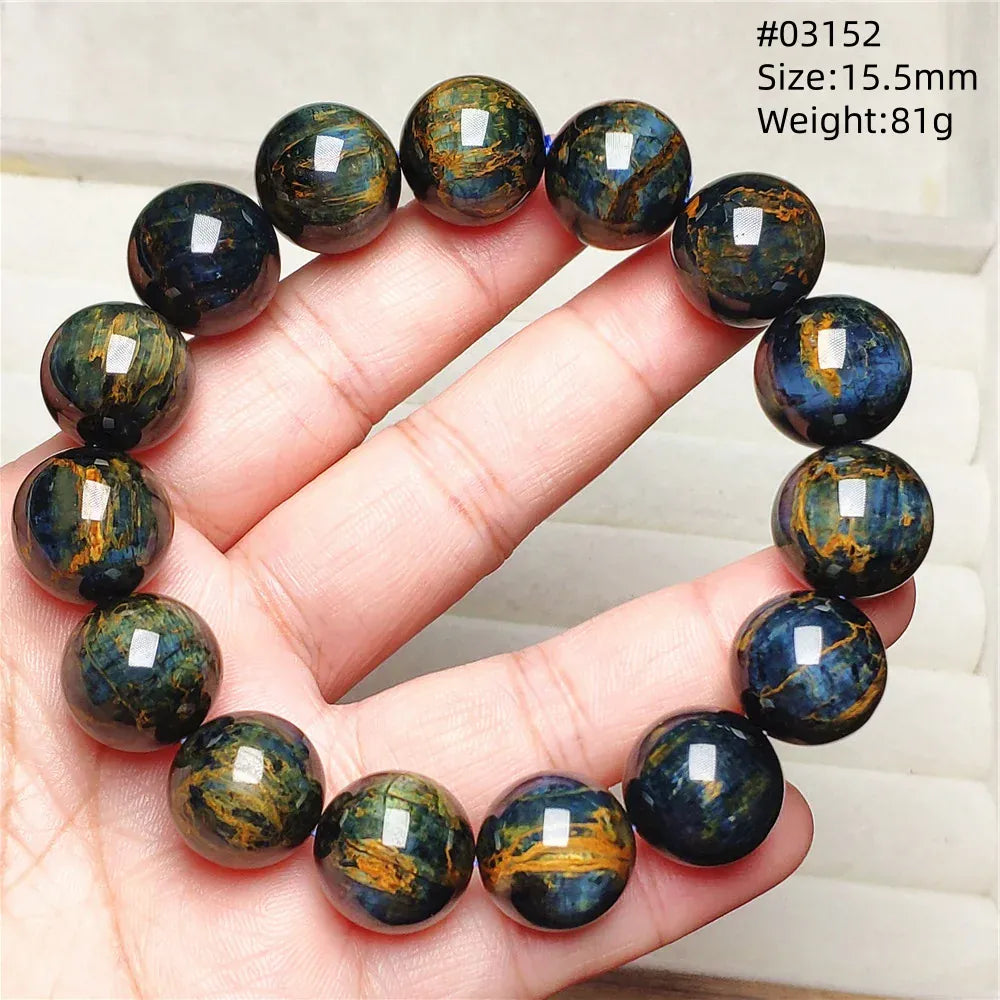 Natural Blue Pietersite Round Beads Bracelet Jewelry 12.5mm Fire Pietersite Namibia Fire Pietersite Rare Stone Beads AAAAAA