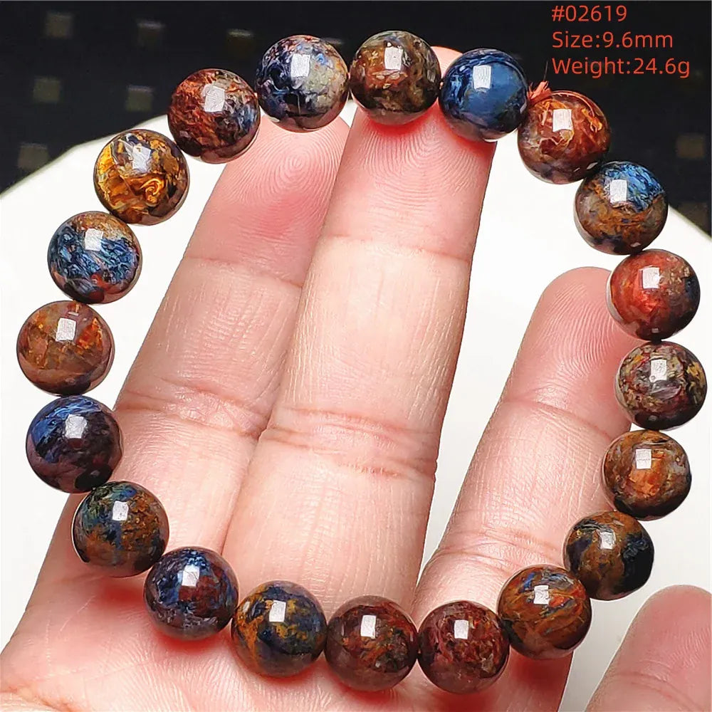 Natural Blue Pietersite Round Beads Bracelet Jewelry 12.5mm Fire Pietersite Namibia Fire Pietersite Rare Stone Beads AAAAAA
