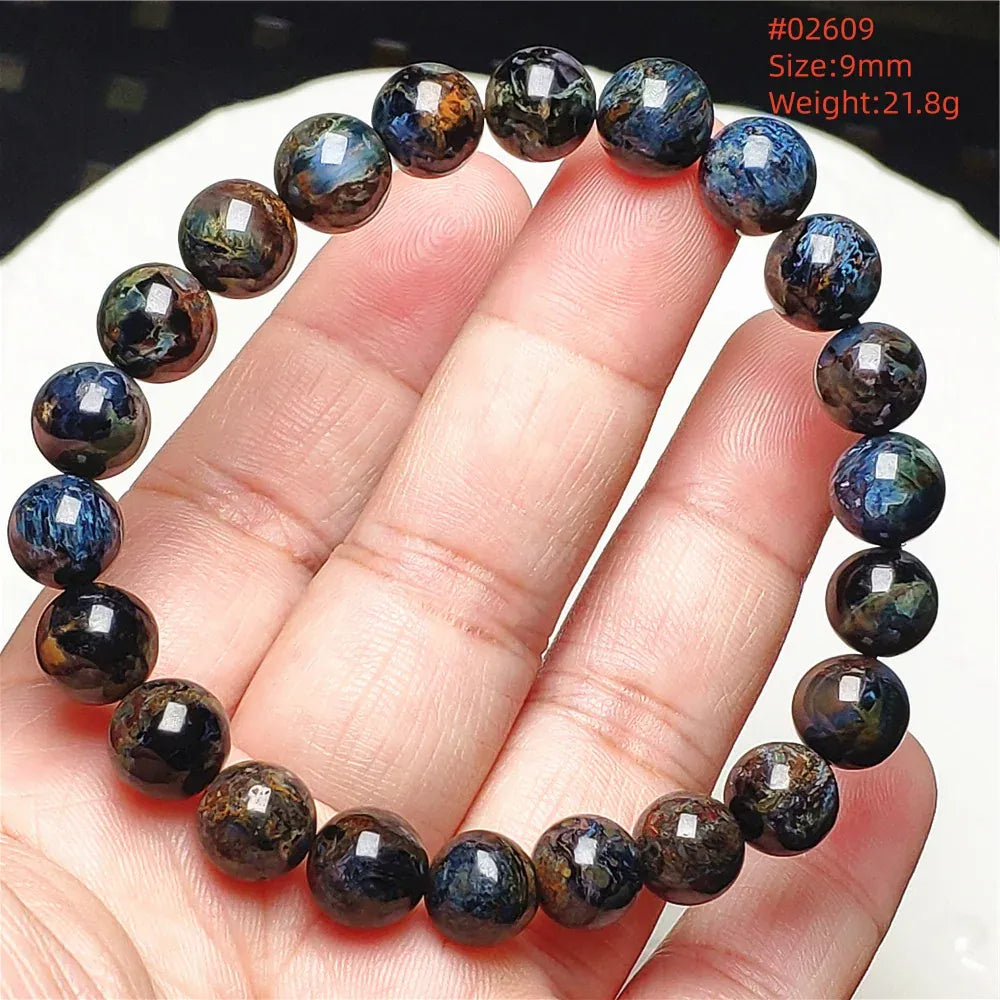 Natural Blue Pietersite Round Beads Bracelet Jewelry 12.5mm Fire Pietersite Namibia Fire Pietersite Rare Stone Beads AAAAAA