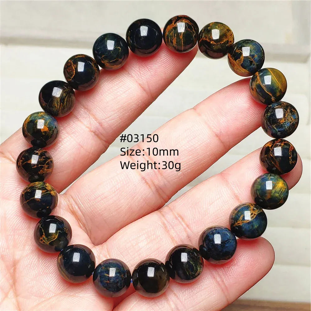 Natural Blue Pietersite Round Beads Bracelet Jewelry 12.5mm Fire Pietersite Namibia Fire Pietersite Rare Stone Beads AAAAAA