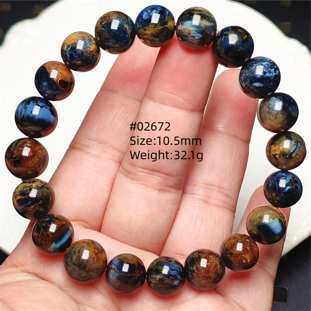 Natural Blue Pietersite Round Beads Bracelet Jewelry 12.5mm Fire Pietersite Namibia Fire Pietersite Rare Stone Beads AAAAAA