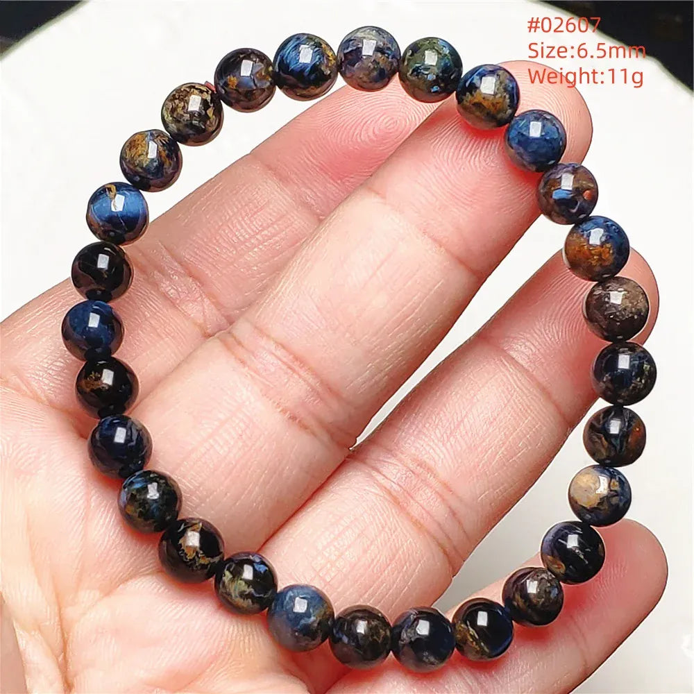 Natural Blue Pietersite Round Beads Bracelet Jewelry 12.5mm Fire Pietersite Namibia Fire Pietersite Rare Stone Beads AAAAAA