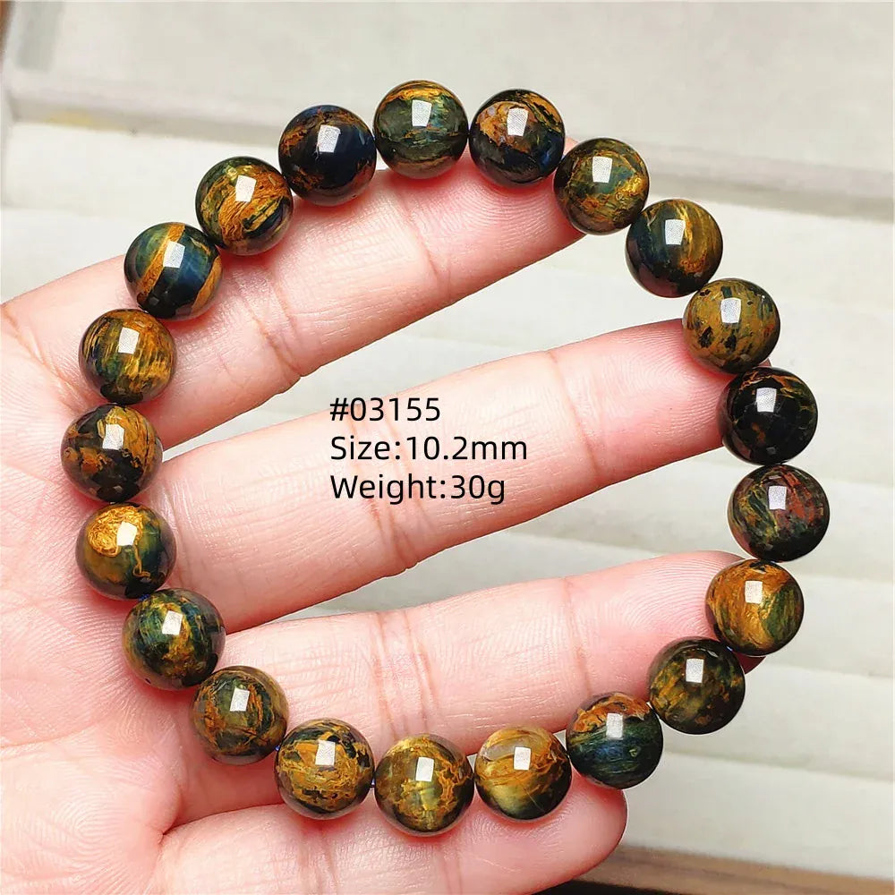 Natural Blue Pietersite Round Beads Bracelet Jewelry 12.5mm Fire Pietersite Namibia Fire Pietersite Rare Stone Beads AAAAAA