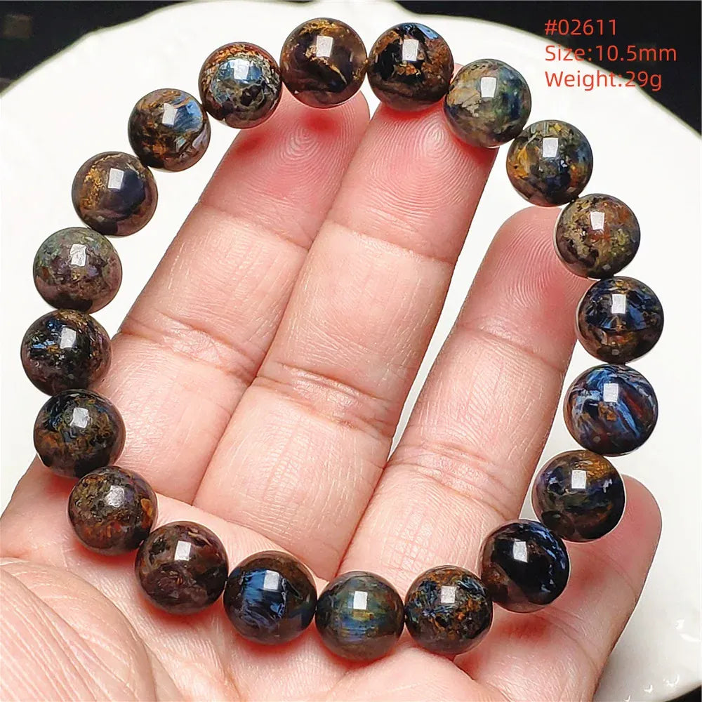 Natural Blue Pietersite Round Beads Bracelet Jewelry 12.5mm Fire Pietersite Namibia Fire Pietersite Rare Stone Beads AAAAAA