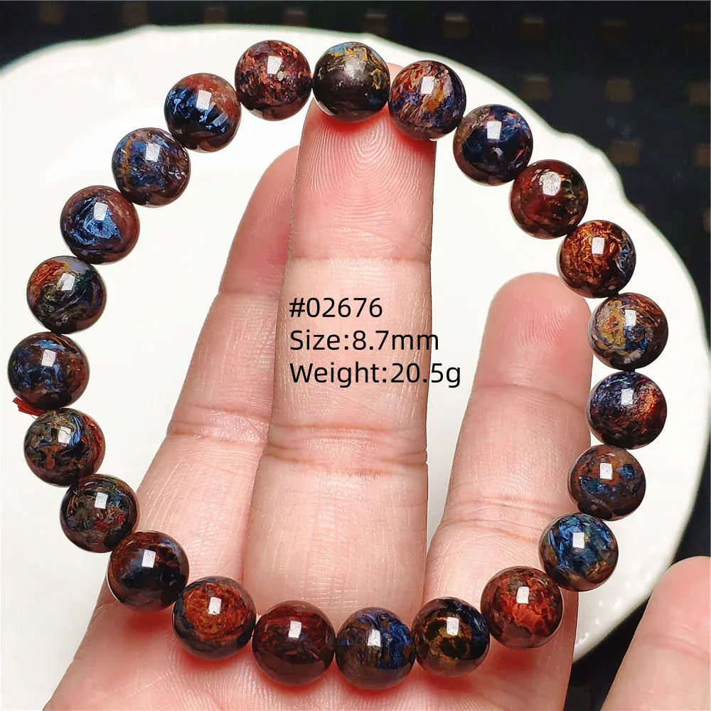 Natural Blue Pietersite Round Beads Bracelet Jewelry 12.5mm Fire Pietersite Namibia Fire Pietersite Rare Stone Beads AAAAAA