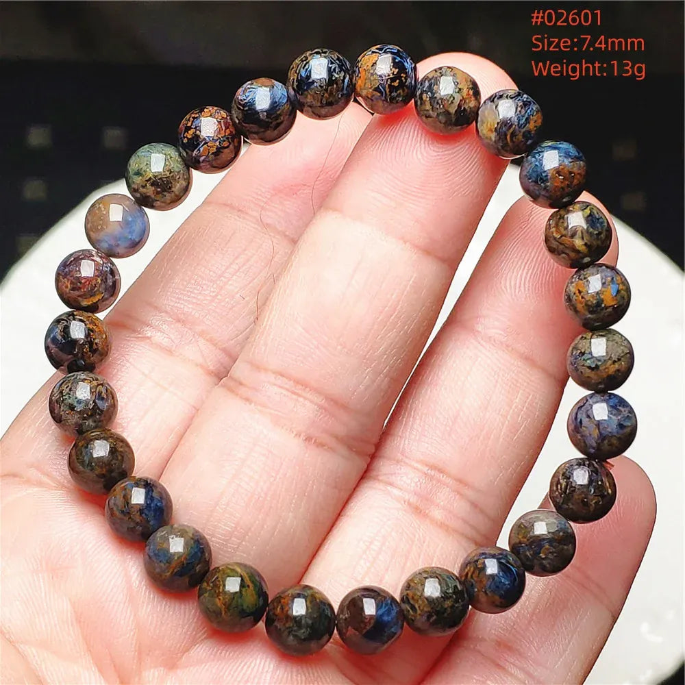 Natural Blue Pietersite Round Beads Bracelet Jewelry 12.5mm Fire Pietersite Namibia Fire Pietersite Rare Stone Beads AAAAAA