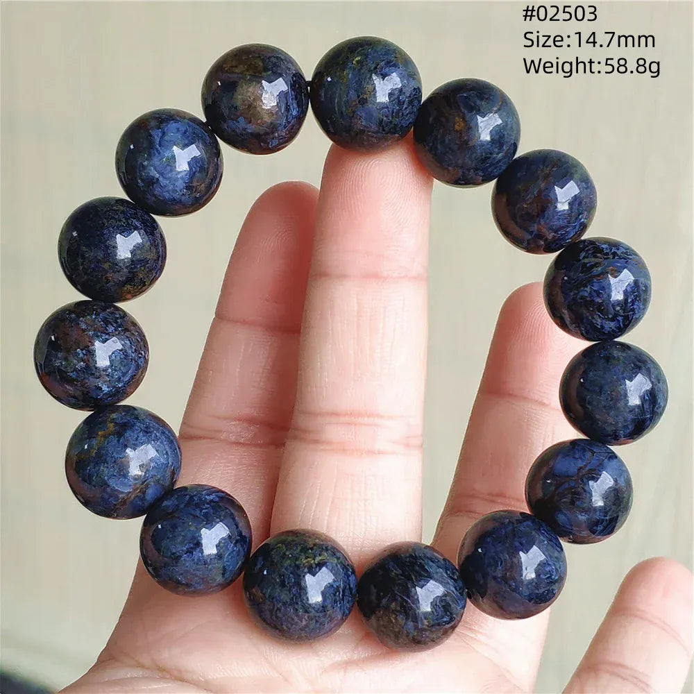 Natural Blue Pietersite Round Beads Bracelet Jewelry 12.5mm Fire Pietersite Namibia Fire Pietersite Rare Stone Beads AAAAAA