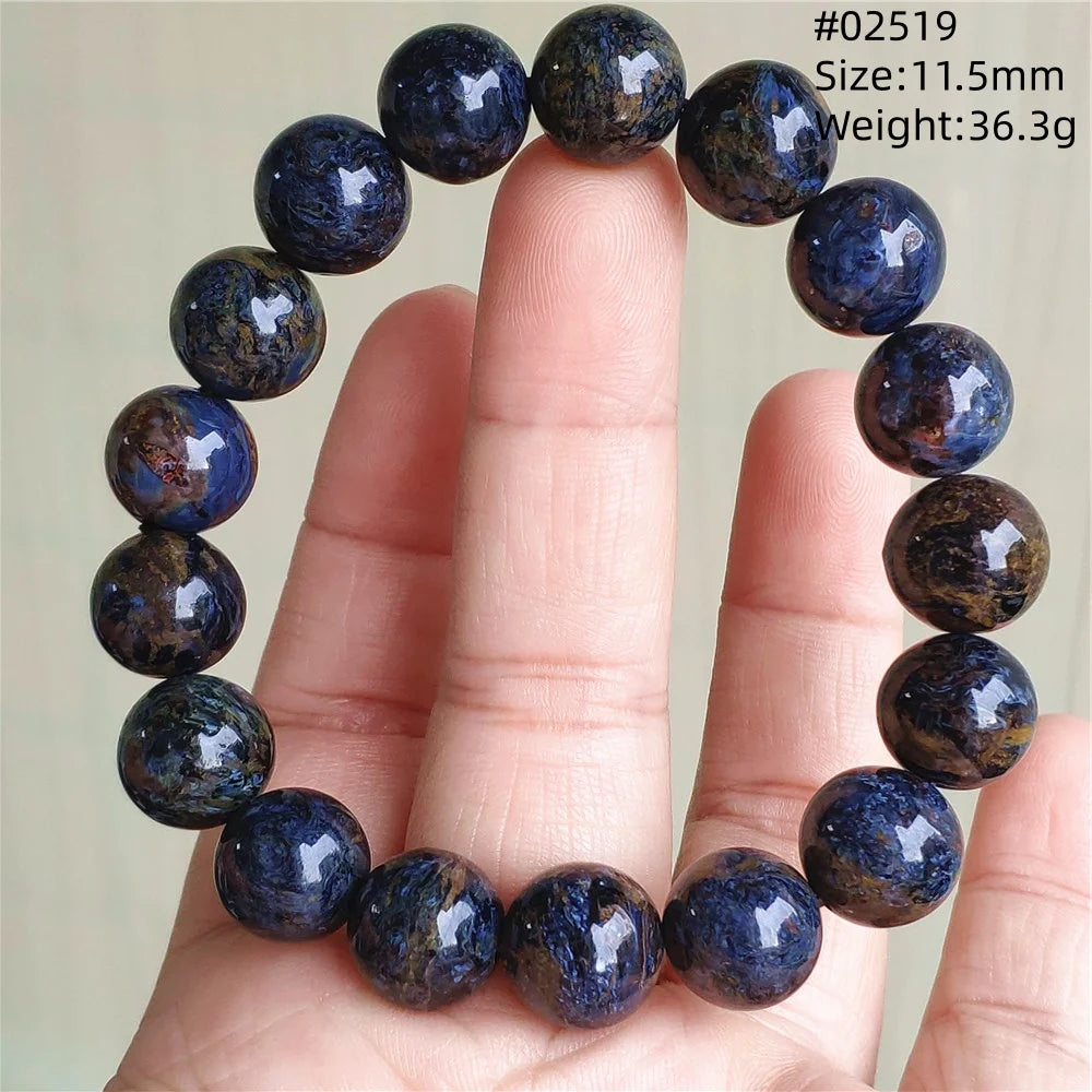 Natural Blue Pietersite Round Beads Bracelet Jewelry 12.5mm Fire Pietersite Namibia Fire Pietersite Rare Stone Beads AAAAAA