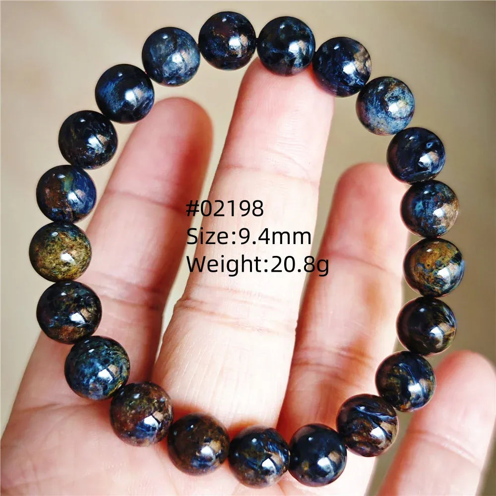 Natural Blue Pietersite Round Beads Bracelet Jewelry 12.5mm Fire Pietersite Namibia Fire Pietersite Rare Stone Beads AAAAAA