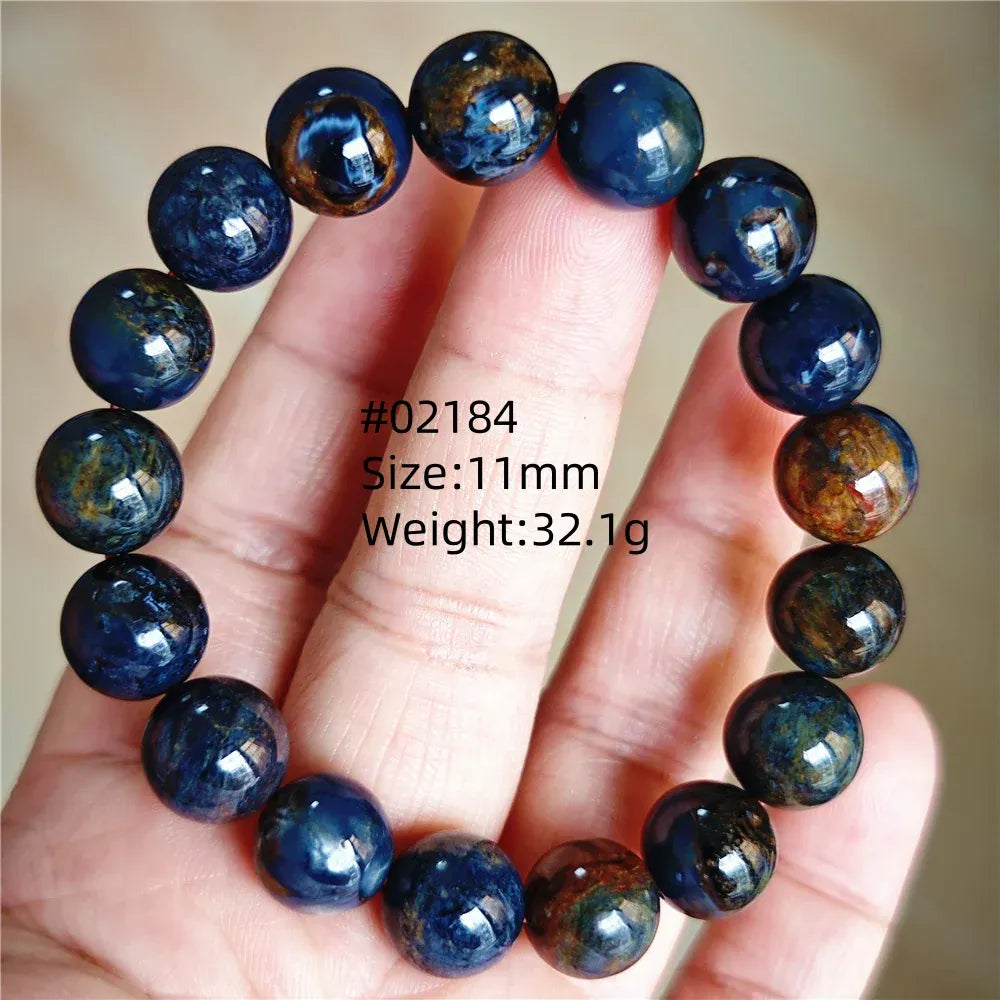 Natural Blue Pietersite Round Beads Bracelet Jewelry 12.5mm Fire Pietersite Namibia Fire Pietersite Rare Stone Beads AAAAAA