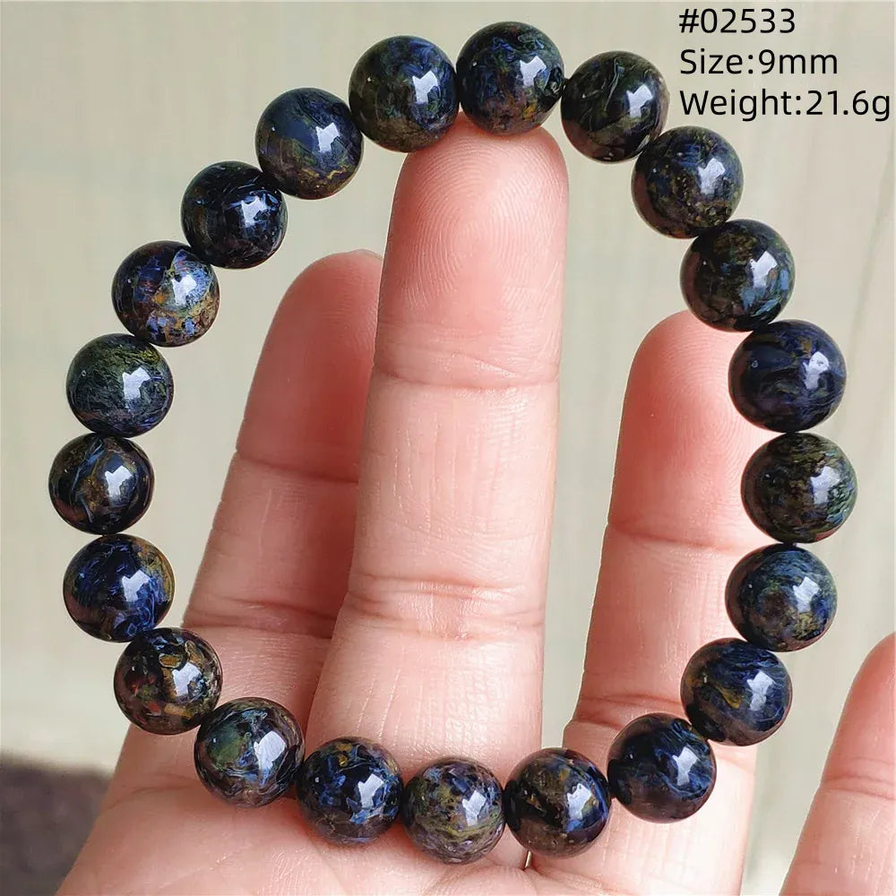 Natural Blue Pietersite Round Beads Bracelet Jewelry 12.5mm Fire Pietersite Namibia Fire Pietersite Rare Stone Beads AAAAAA