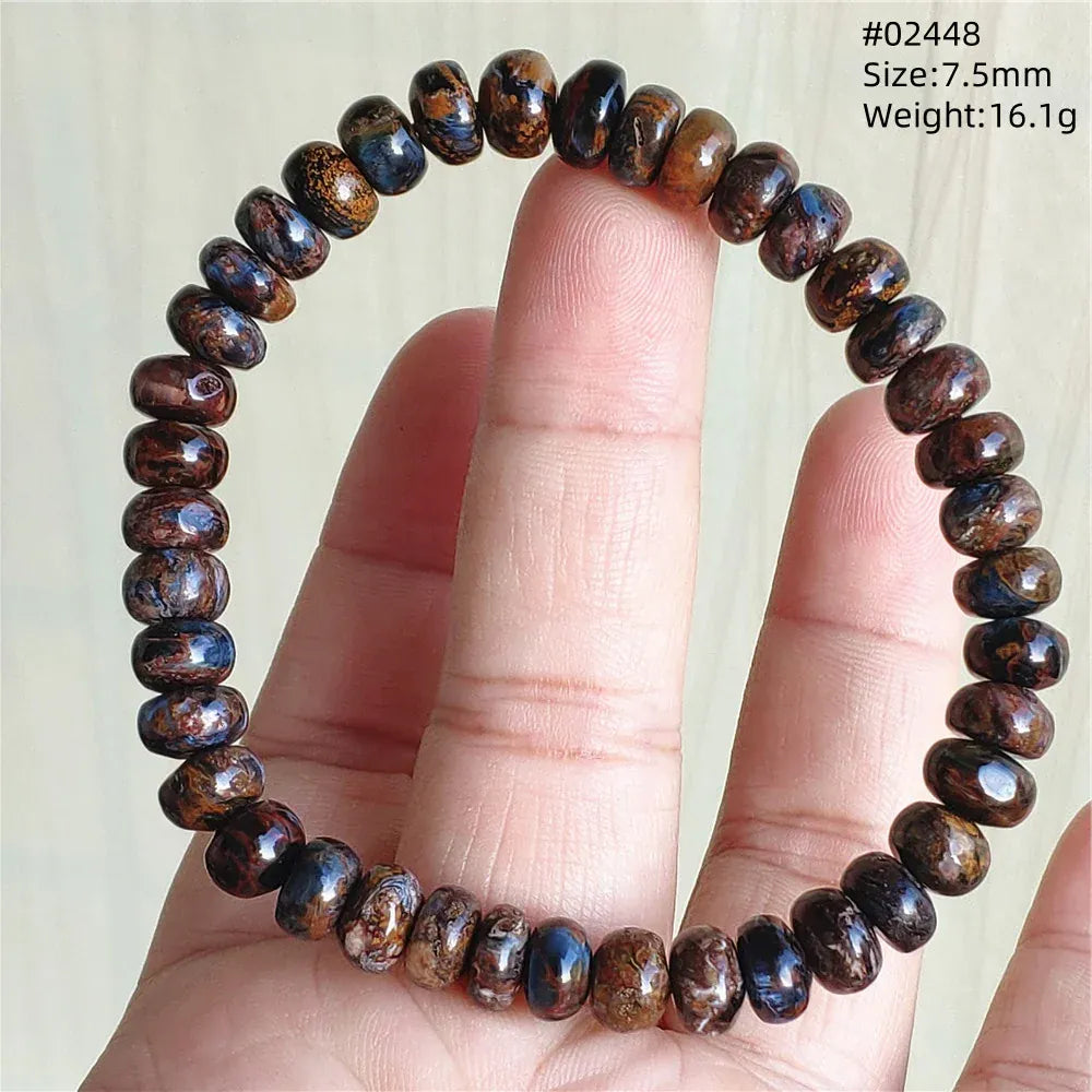 Natural Blue Pietersite Round Beads Bracelet Jewelry 12.5mm Fire Pietersite Namibia Fire Pietersite Rare Stone Beads AAAAAA
