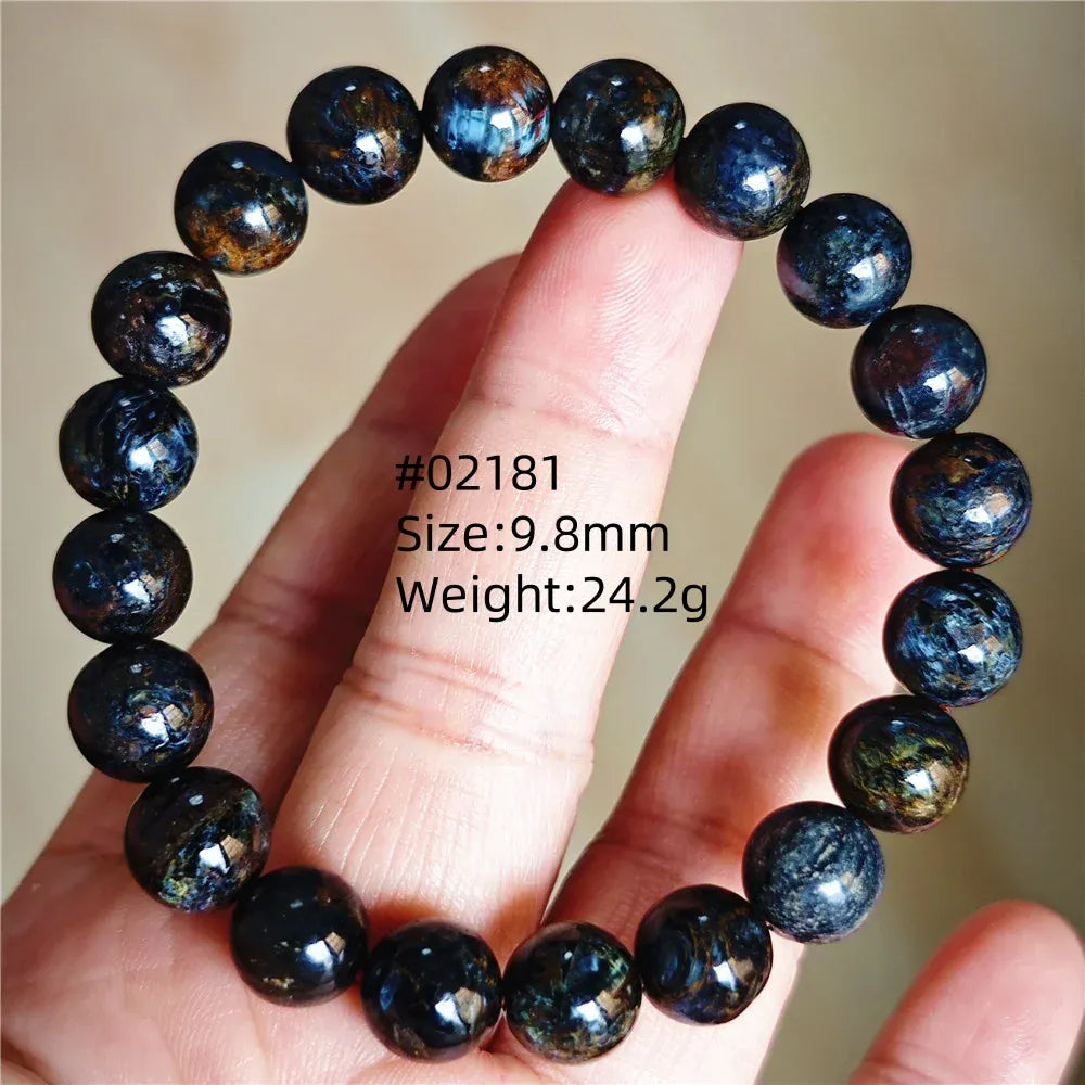 Natural Blue Pietersite Round Beads Bracelet Jewelry 12.5mm Fire Pietersite Namibia Fire Pietersite Rare Stone Beads AAAAAA