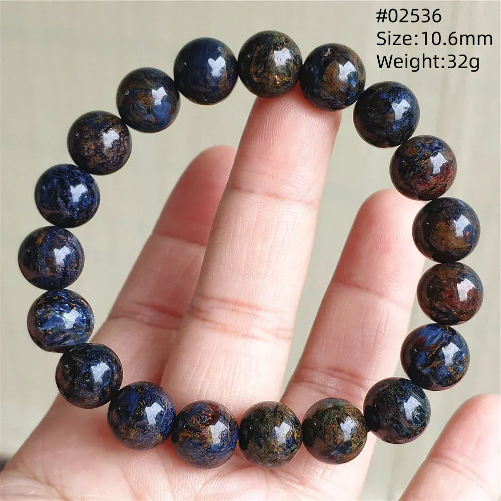 Natural Blue Pietersite Round Beads Bracelet Jewelry 12.5mm Fire Pietersite Namibia Fire Pietersite Rare Stone Beads AAAAAA