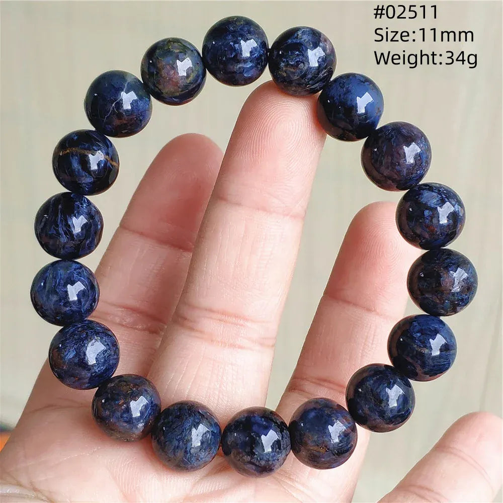 Natural Blue Pietersite Round Beads Bracelet Jewelry 12.5mm Fire Pietersite Namibia Fire Pietersite Rare Stone Beads AAAAAA