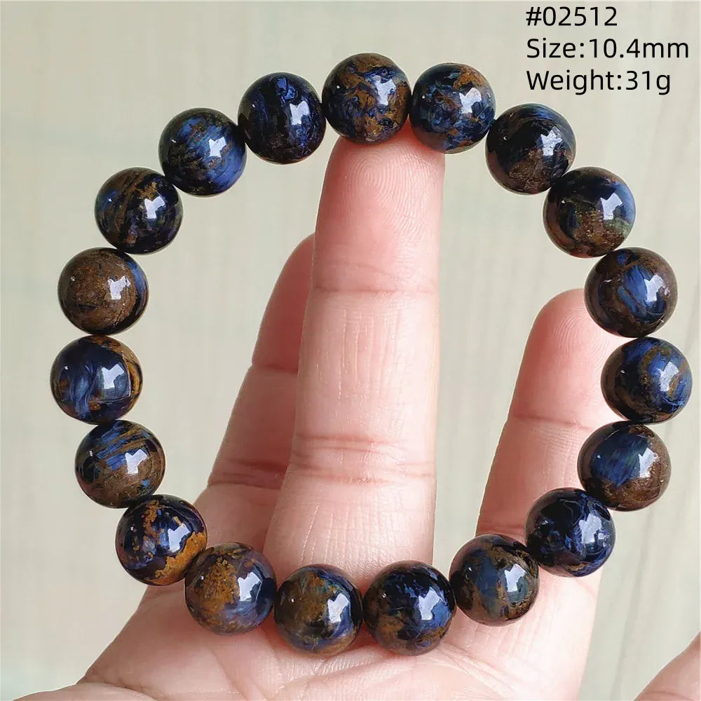 Natural Blue Pietersite Round Beads Bracelet Jewelry 12.5mm Fire Pietersite Namibia Fire Pietersite Rare Stone Beads AAAAAA