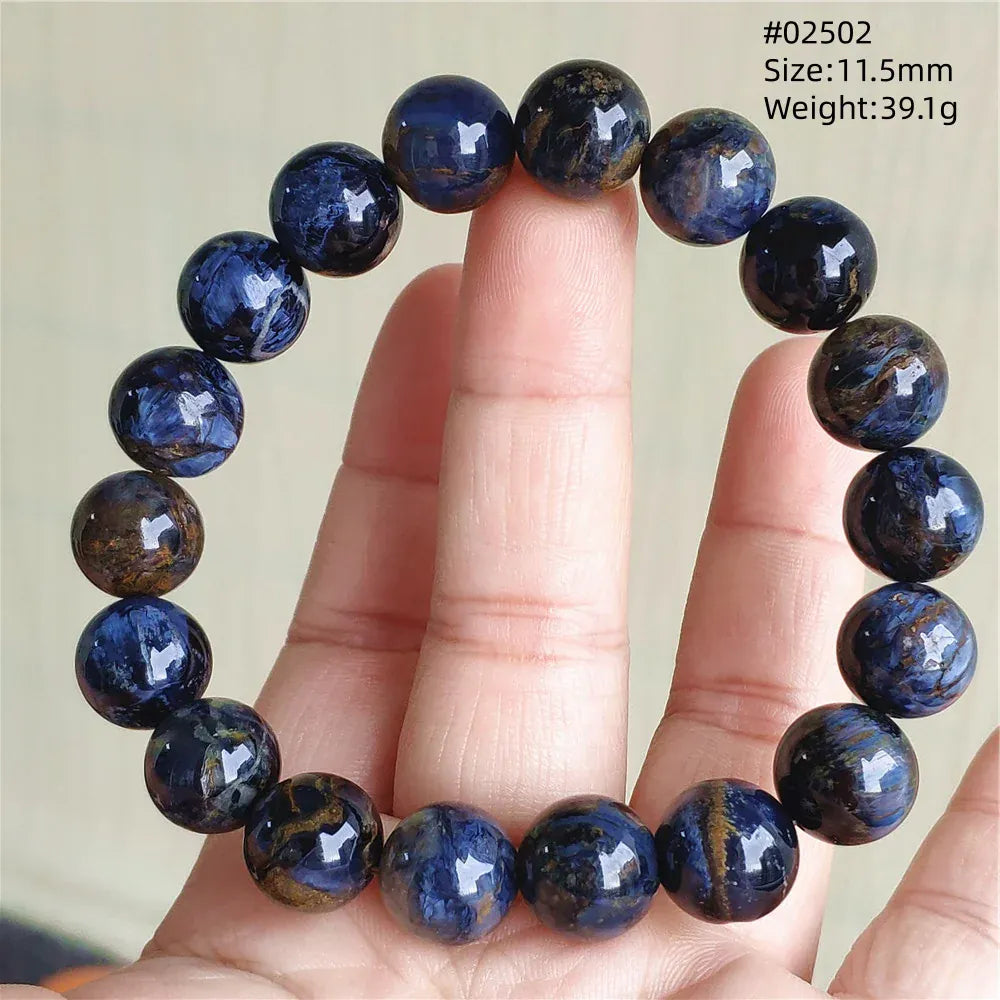 Natural Blue Pietersite Round Beads Bracelet Jewelry 12.5mm Fire Pietersite Namibia Fire Pietersite Rare Stone Beads AAAAAA