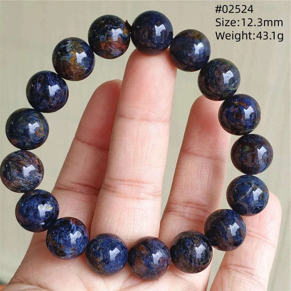 Natural Blue Pietersite Round Beads Bracelet Jewelry 12.5mm Fire Pietersite Namibia Fire Pietersite Rare Stone Beads AAAAAA