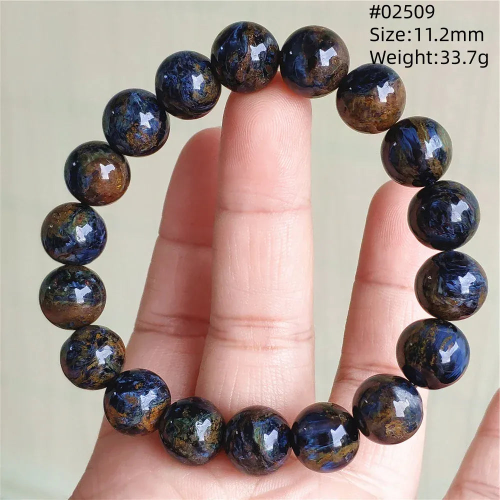 Natural Blue Pietersite Round Beads Bracelet Jewelry 12.5mm Fire Pietersite Namibia Fire Pietersite Rare Stone Beads AAAAAA