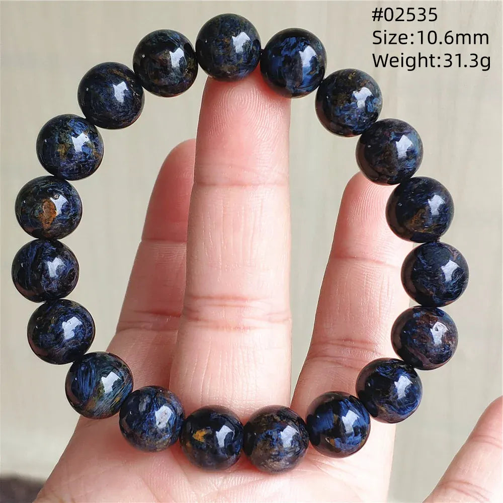 Natural Blue Pietersite Round Beads Bracelet Jewelry 12.5mm Fire Pietersite Namibia Fire Pietersite Rare Stone Beads AAAAAA