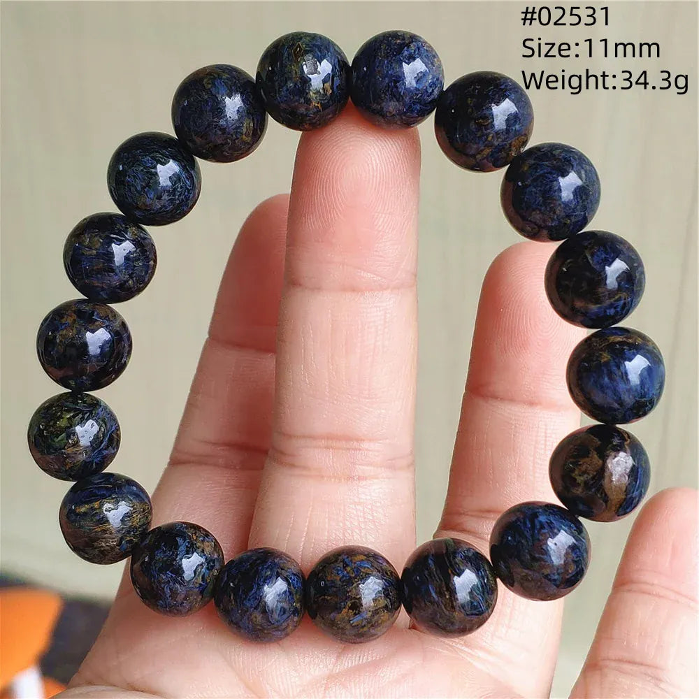 Natural Blue Pietersite Round Beads Bracelet Jewelry 12.5mm Fire Pietersite Namibia Fire Pietersite Rare Stone Beads AAAAAA