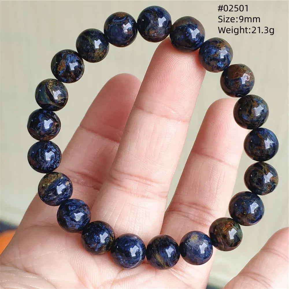 Natural Blue Pietersite Round Beads Bracelet Jewelry 12.5mm Fire Pietersite Namibia Fire Pietersite Rare Stone Beads AAAAAA
