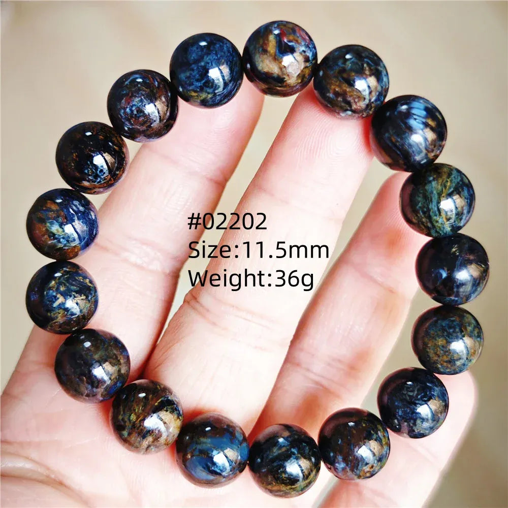 Natural Blue Pietersite Round Beads Bracelet Jewelry 12.5mm Fire Pietersite Namibia Fire Pietersite Rare Stone Beads AAAAAA