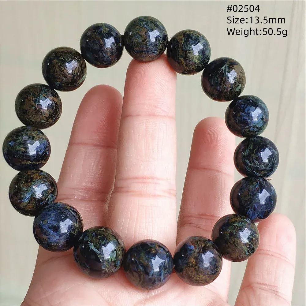 Natural Blue Pietersite Round Beads Bracelet Jewelry 12.5mm Fire Pietersite Namibia Fire Pietersite Rare Stone Beads AAAAAA