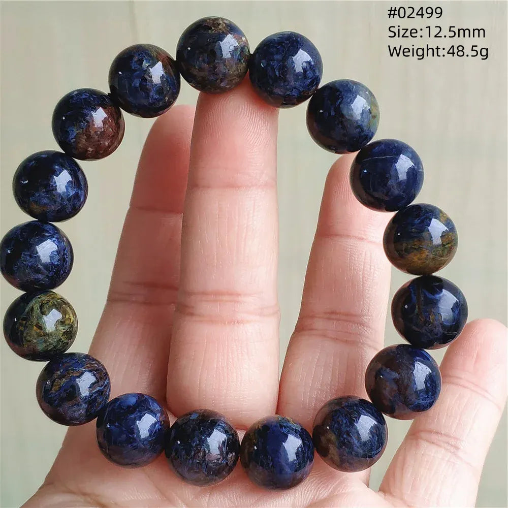Natural Blue Pietersite Round Beads Bracelet Jewelry 12.5mm Fire Pietersite Namibia Fire Pietersite Rare Stone Beads AAAAAA