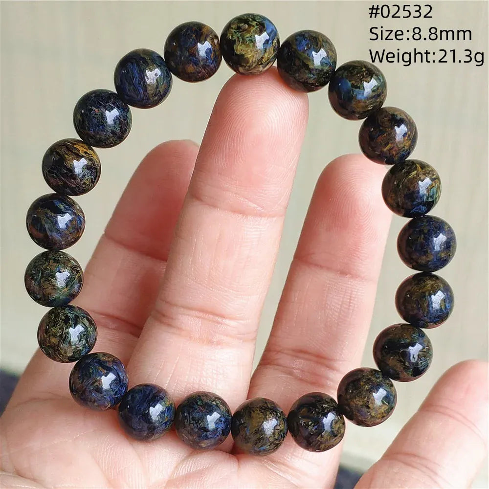 Natural Blue Pietersite Round Beads Bracelet Jewelry 12.5mm Fire Pietersite Namibia Fire Pietersite Rare Stone Beads AAAAAA