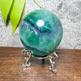 Natural Blue Snowflake Feather Fluorite Spheres Stone Healing Crystal Reiki Energy Home Scene Decorations Gifts+Stand