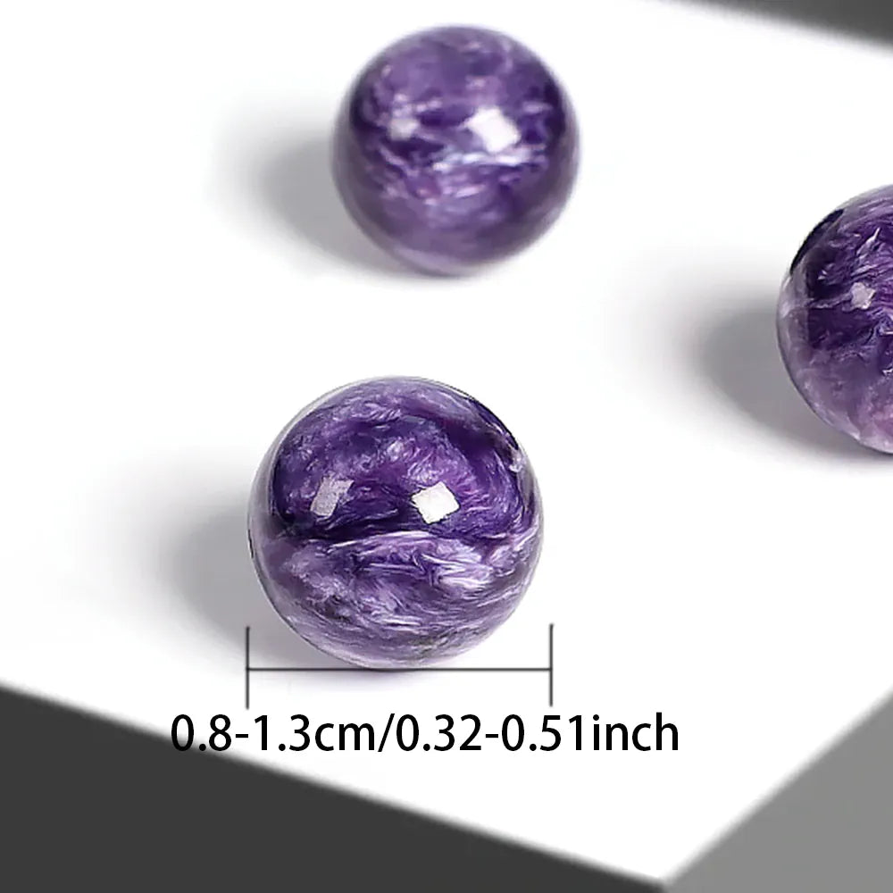Natural Charoite Loose Beads Crystal Bracelet Quartz Round Loose Bead Exquisite Ladies Healing Stone Bracelet Jewelry Accessory
