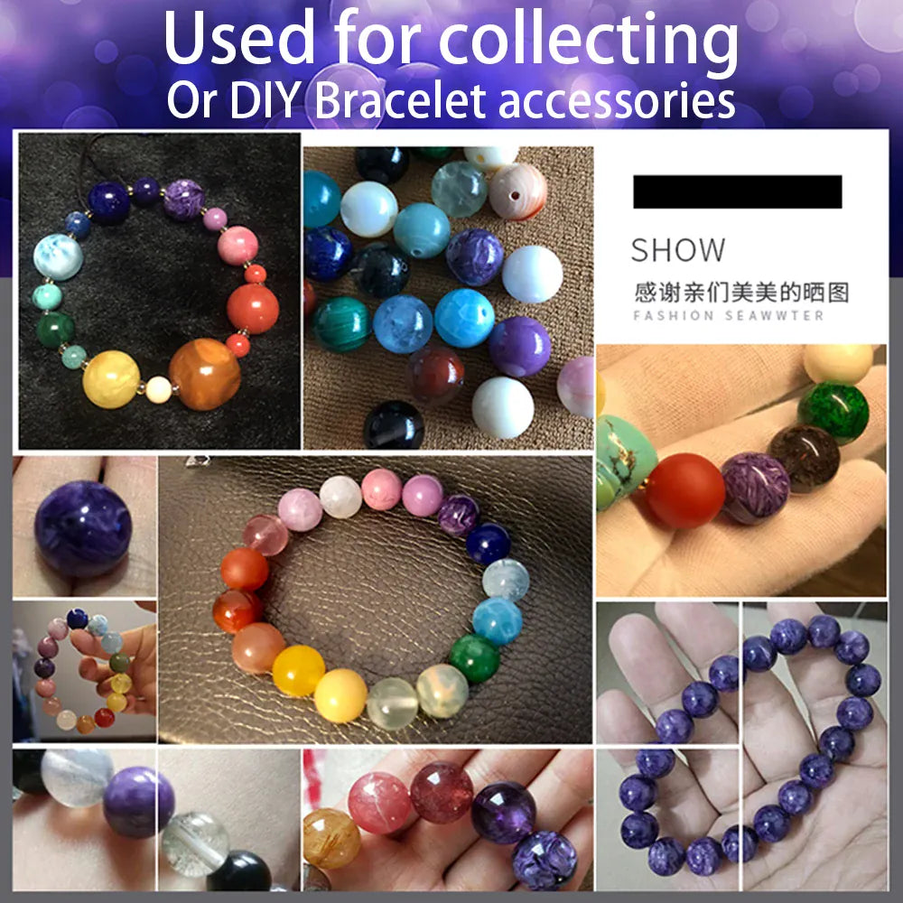 Natural Charoite Loose Beads Crystal Bracelet Quartz Round Loose Bead Exquisite Ladies Healing Stone Bracelet Jewelry Accessory