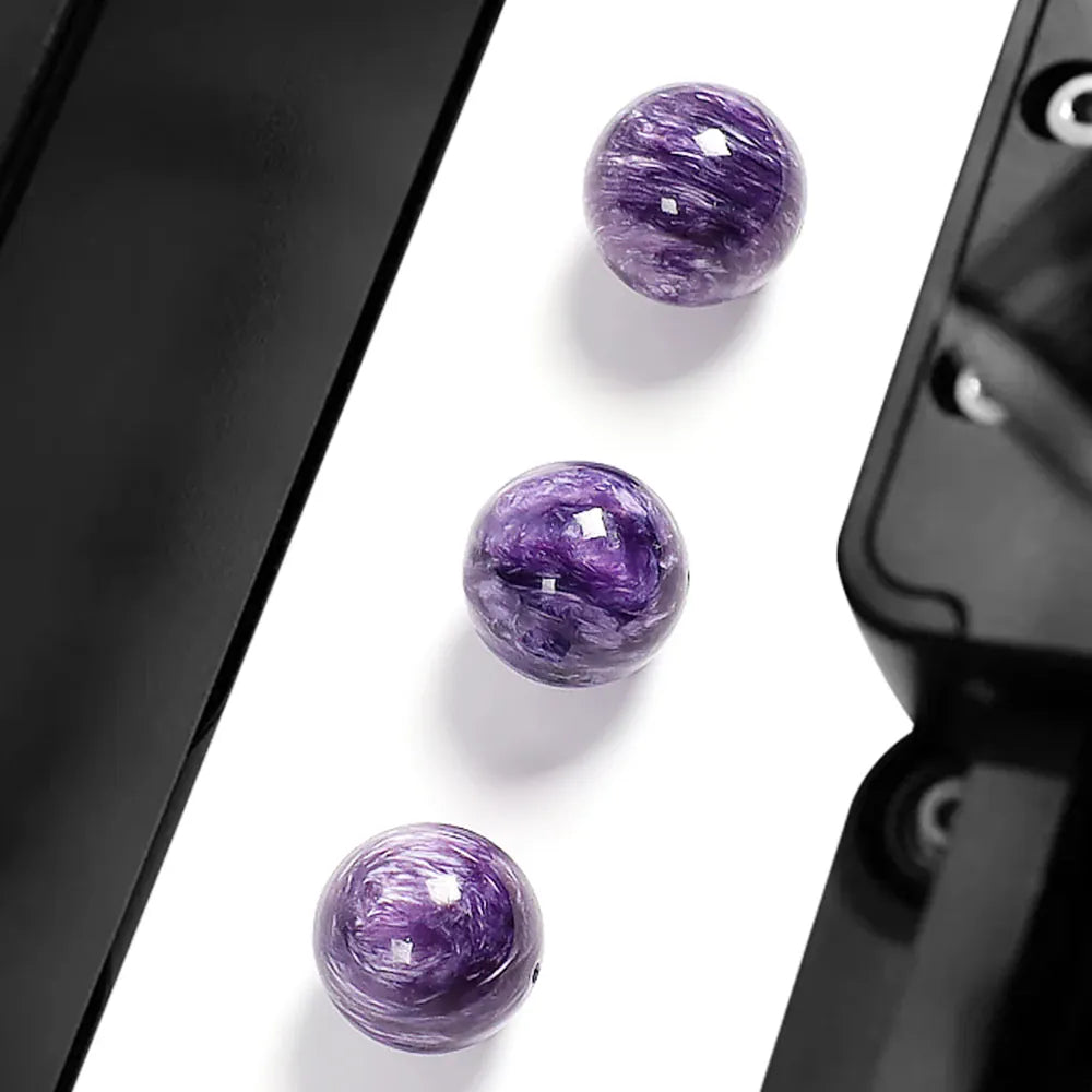 Natural Charoite Loose Beads Crystal Bracelet Quartz Round Loose Bead Exquisite Ladies Healing Stone Bracelet Jewelry Accessory