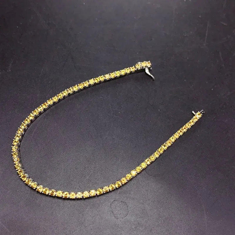 Natural  Citrine Tennis Bracelet Energy Healing Fine Jewelry Stone Gemstone Classic Style Cure Weddings Jewelry for Women