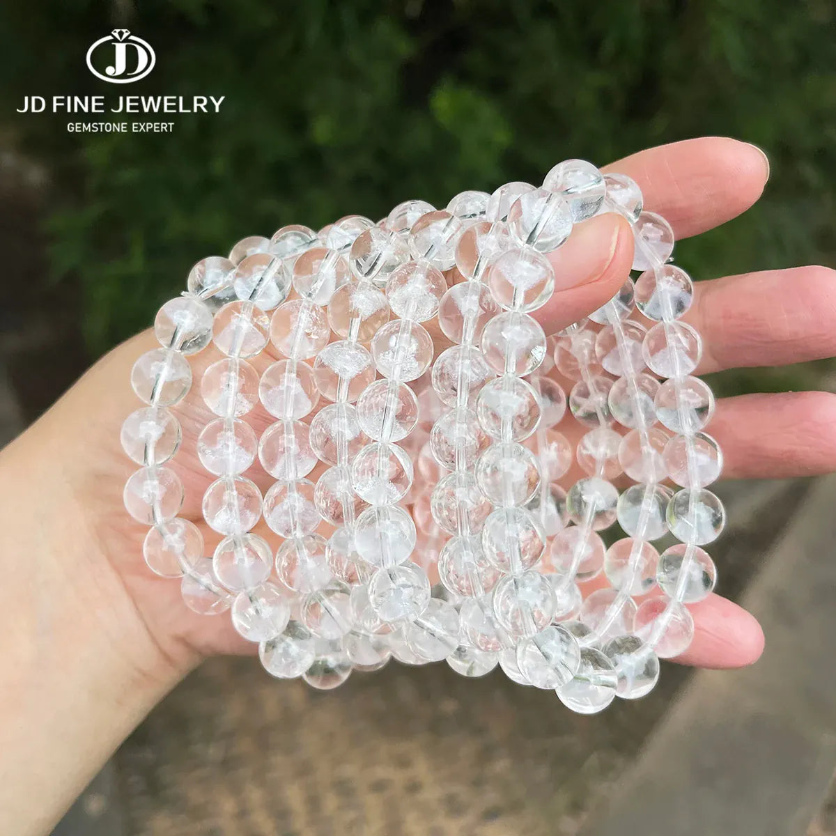 Natural Clear Quartz Aurora Pyramid Bracelet Geometric Crystal Beaded Stretch Jewelry for Women Men Crown Chakra Clarity Gift