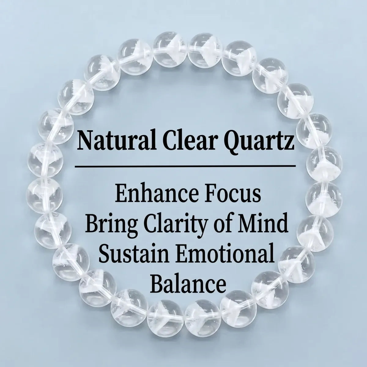 Natural Clear Quartz Pyramid Beaded Bracelet Unisex Elastic Stretch Band Mindfulness Clarity Stone Wristband Yoga Jewelry Gifts