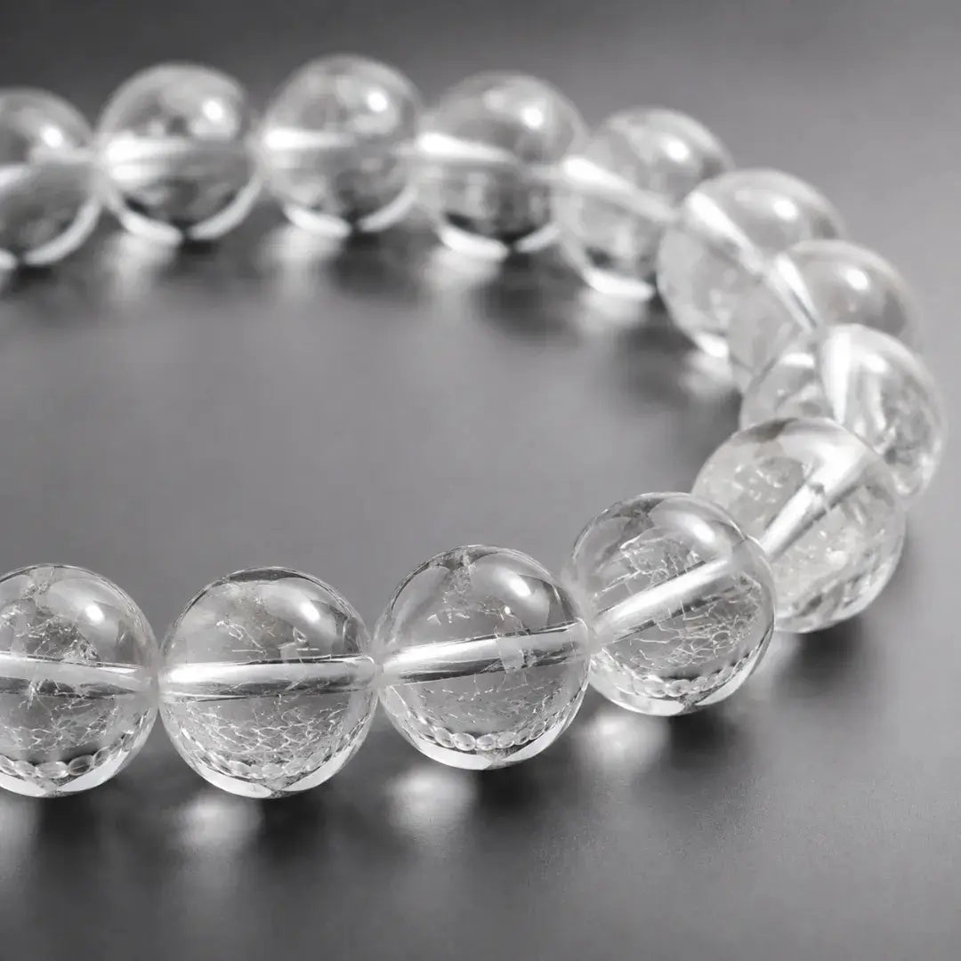 Natural Clear Quartz Stretch Bead Bracelet for Women and Men